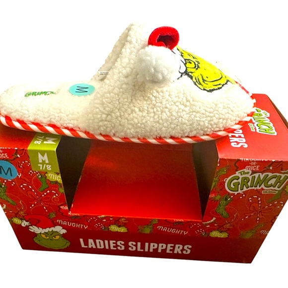 NEW The Grinch Dr. Seuss Women’s Holiday Slippers, Women Size M (7/8) - Picture 3 of 5